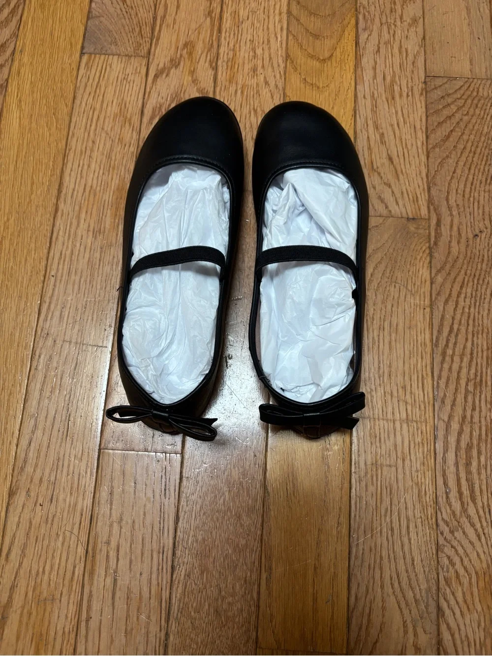 NEW Wonder Nation Girls Size 4 Black Mary Jane Flats Memory Foam Insoles